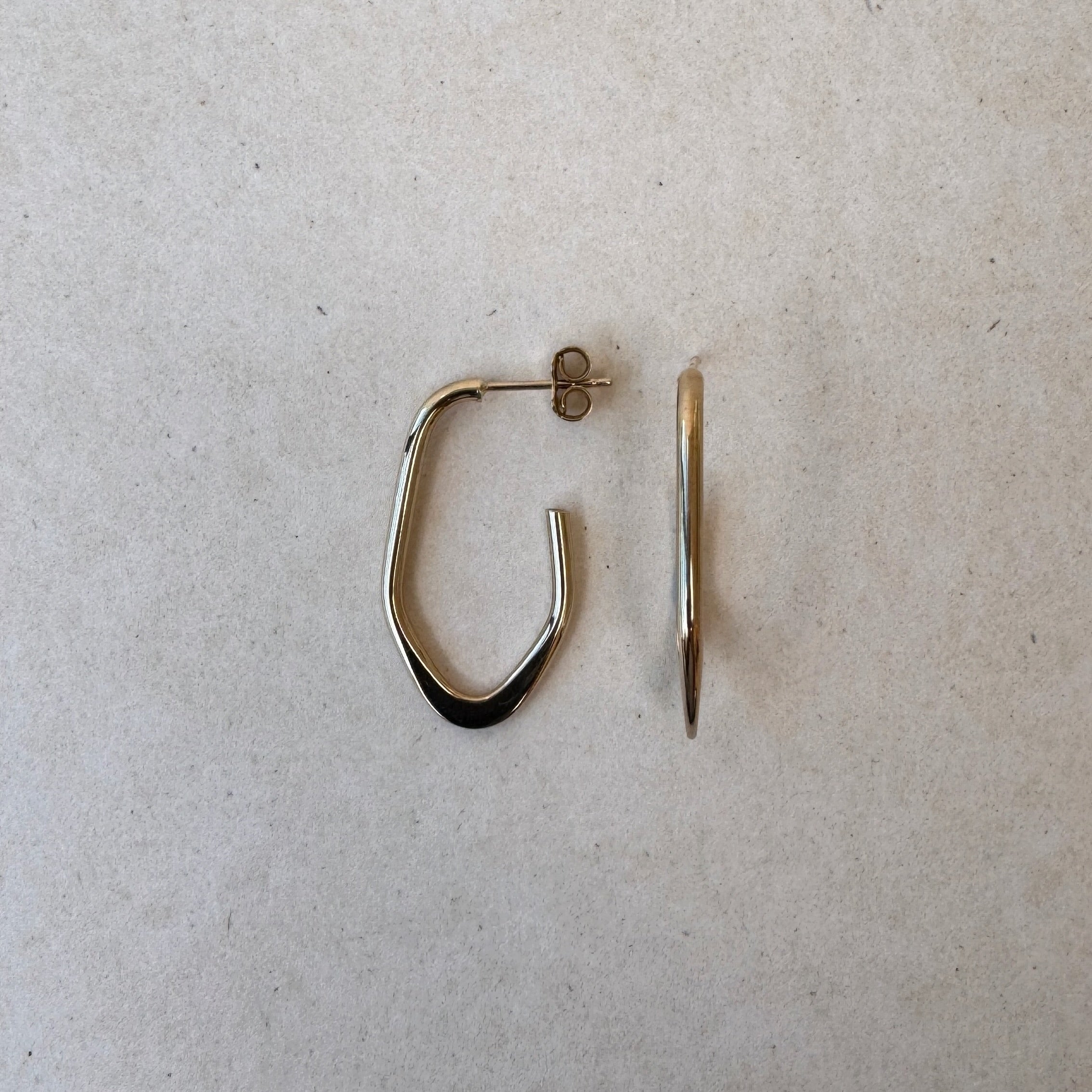 Pair of 9ct yellow gold Harleh Hoops with open-ended design