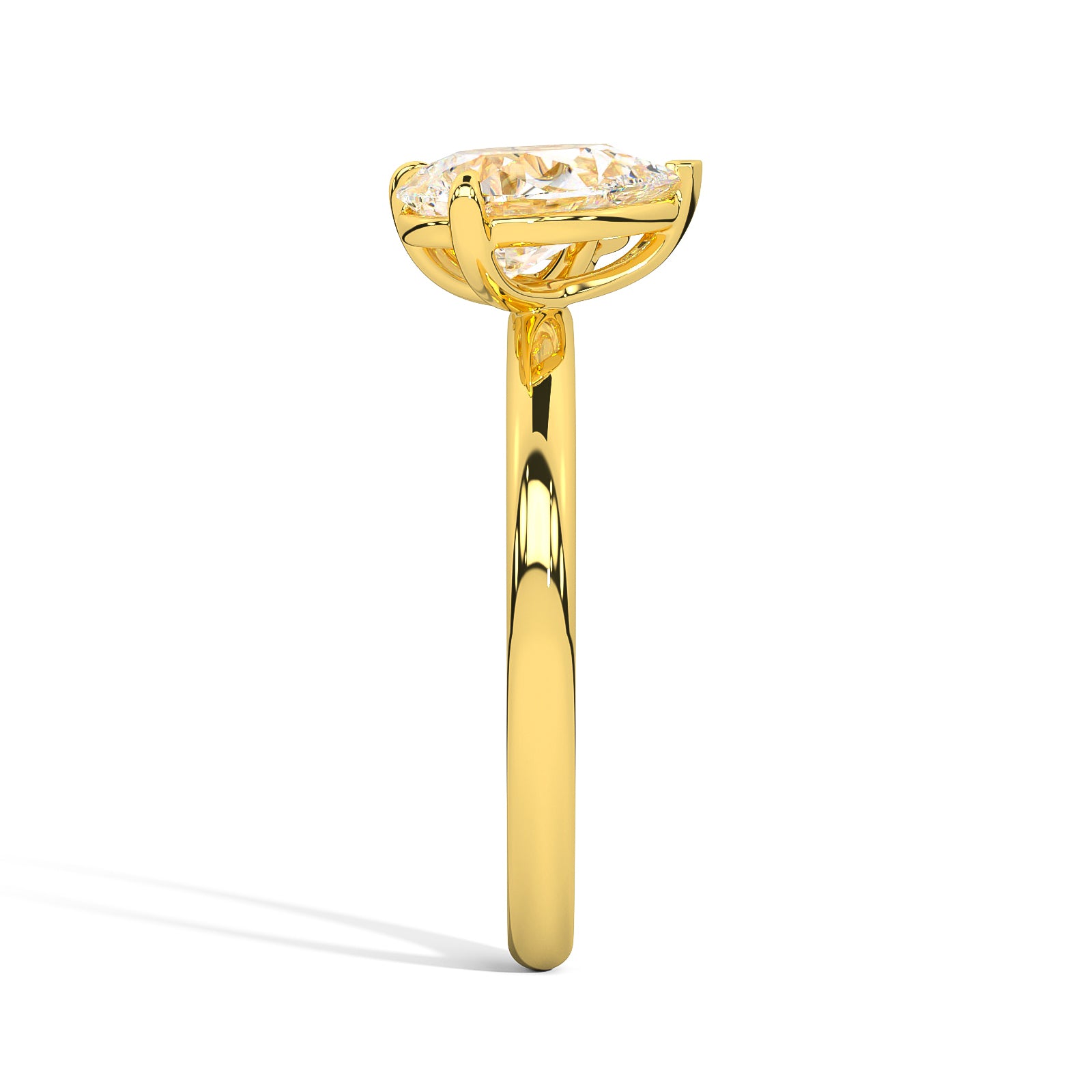 MOHSTEN JEWELLERS . CAIRO toi et moi diamond engagement ring - pear cut and pear cut - yellow gold - side view