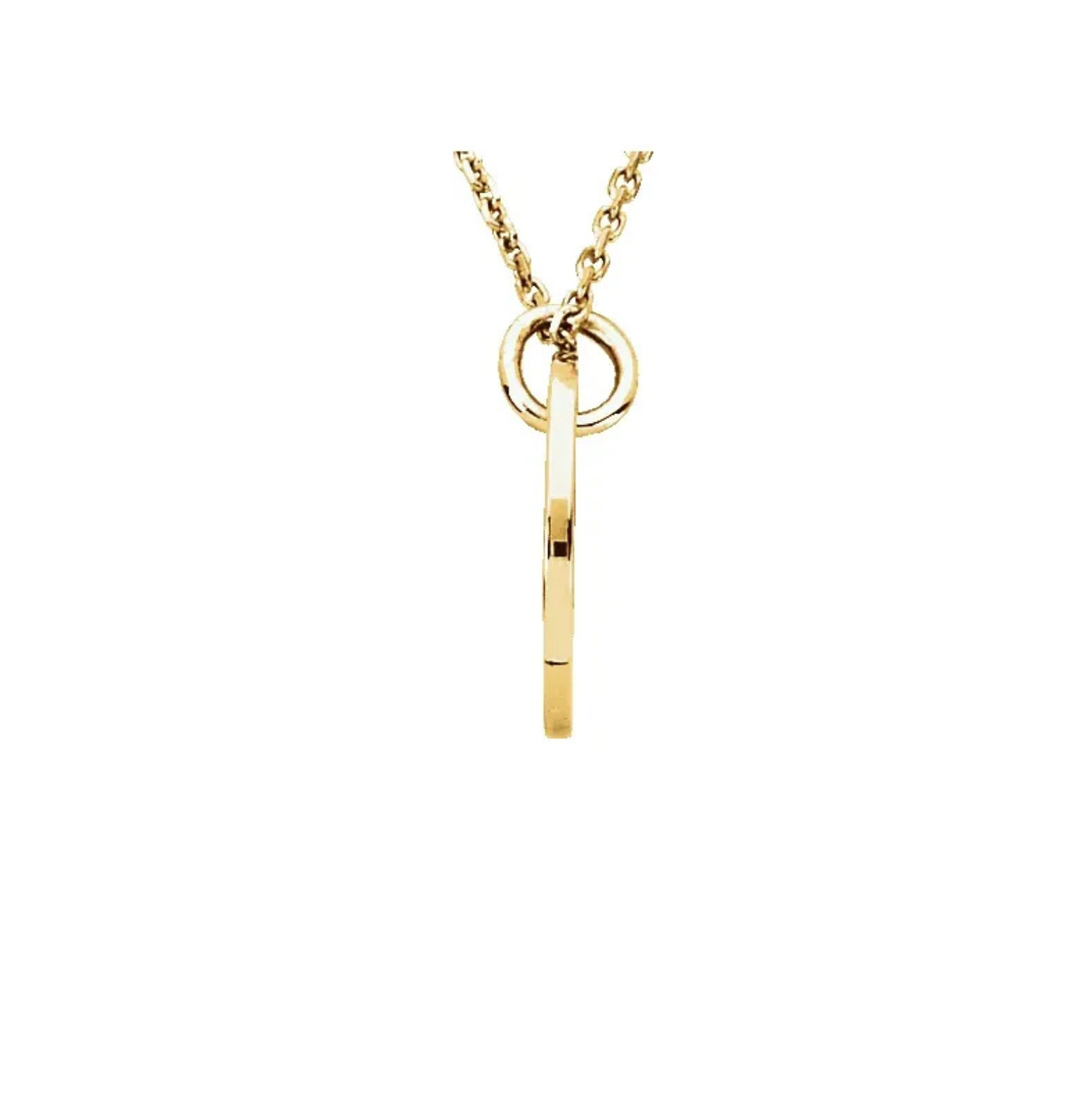 9ct Yellow Gold Mini Engraved Disc Pendant Necklace with Personalised Initial