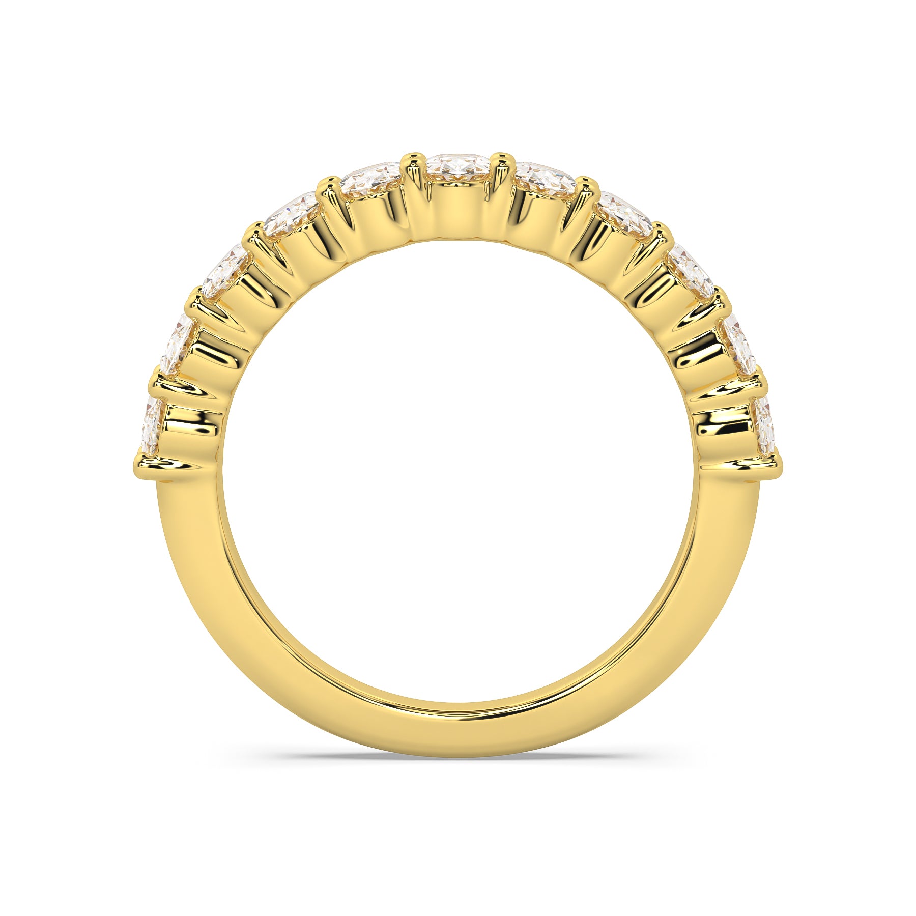 Sierra Oval Cut Diamond Band in 18ct yellow Gold – oval lab-grown diamonds, full circle shared claw design