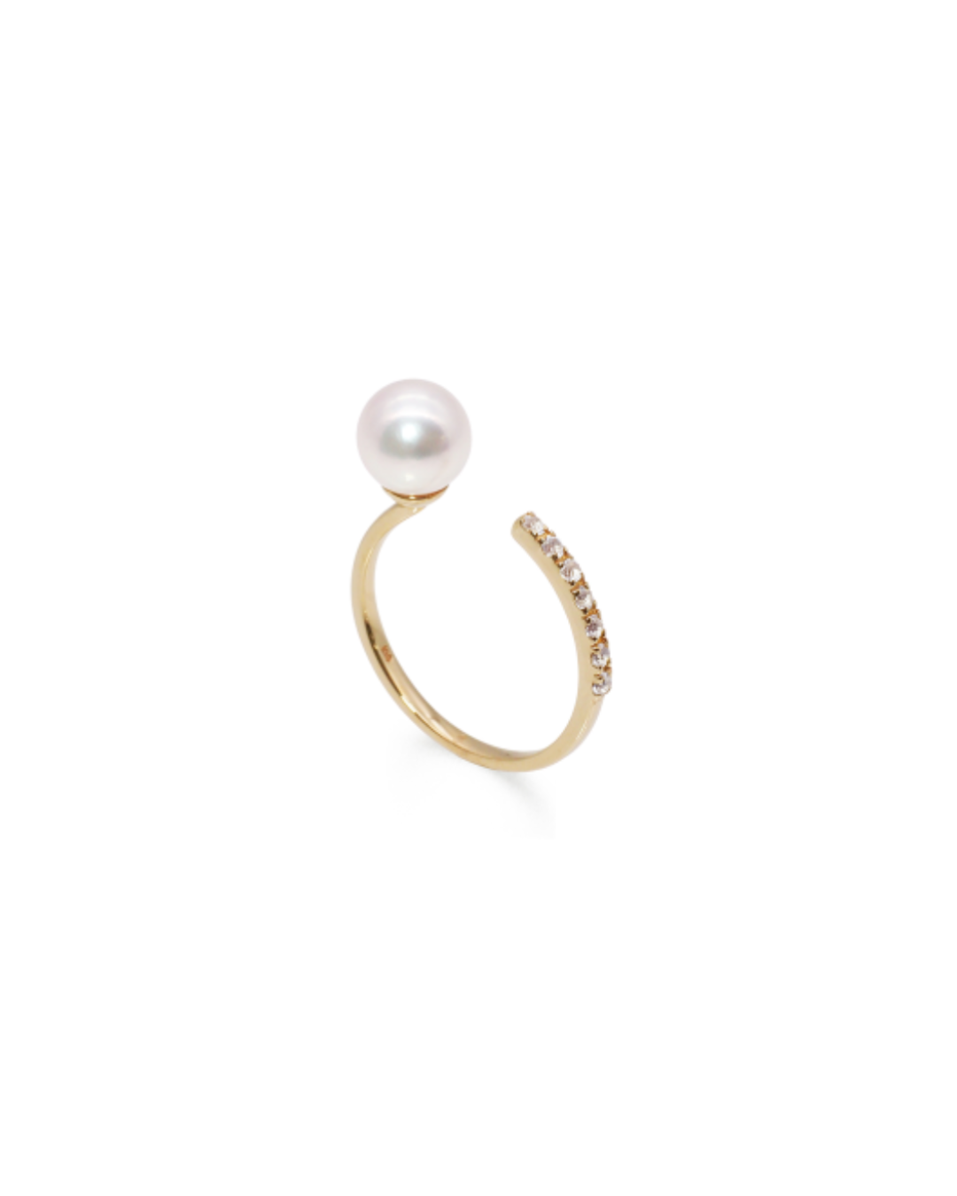 Pearl Diamond split ring