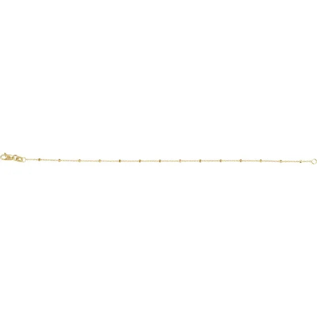 Beaded Cable Bracelet 7 inch length displayed flat on neutral background
