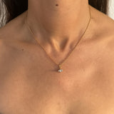 Marquise Diamond Pendant |  9ct Fine Chain