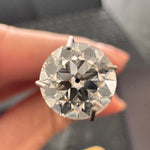 Close-up of a 1.52ct Old European cut lab-grown diamond held in prongs, showing its vintage chunky facets and optical brilliance. Sourced for MOHSTEN bespoke custom engagement rings in Auckland, New Zealand.