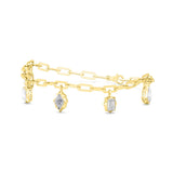 Serrated Lozenge Diamond Charm Bracelet