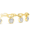 Bezel Round Diamond Charm Bracelet