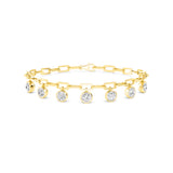 Bezel Round Diamond Charm Bracelet