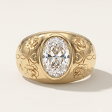 Engraved Signet Ring  | Diamond Dome