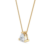 1.00 ct trillion-cut diamond necklace in three-claw setting on 18 ct gold chain
