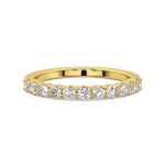  Round Cut Diamond Band in 18ct Yellow Gold with lab-grown round brilliant cut diamonds, shared claw setting