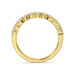 A 2.5mm round diamond ring with shared claw settings, crafted in either 18ct Yellow Gold or 18ct White Gold.