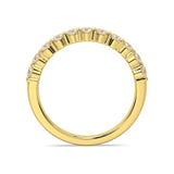 A 2.5mm round diamond ring with shared claw settings, crafted in either 18ct Yellow Gold or 18ct White Gold.