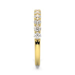  Round Cut Diamond Band in 18ct Yellow Gold with round brilliant cut diamonds, shared claw setting side view