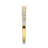  Round Cut Diamond Band in 18ct Yellow Gold with round brilliant cut diamonds, shared claw setting side view