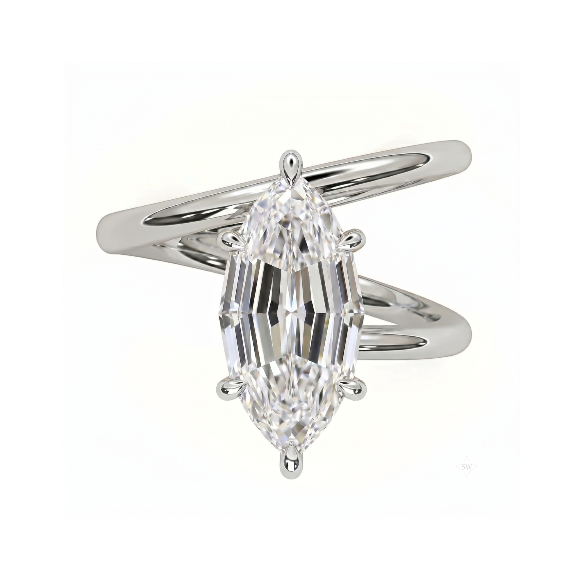 Casper  |  Step Cut Marquise Diamond Engagement Ring
