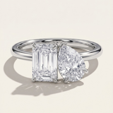 Cairo  |  Emerald & Pear Diamond Engagement Ring