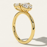 Cairo  |  Emerald & Pear Diamond Engagement Ring