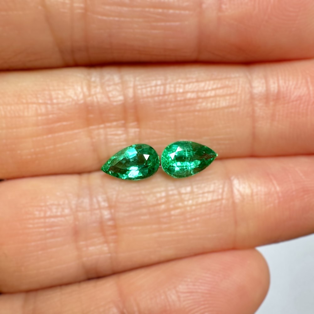 Pear cut emeralds image supplied by Precious Gem Imports