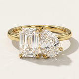Cairo  |  Emerald & Pear Diamond Engagement Ring