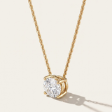 East/West Oval Solitaire Necklace
