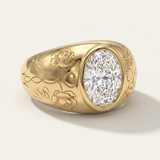 Engraved Signet Ring  | Diamond Dome
