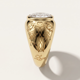 Engraved Signet Ring  | Diamond Dome