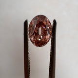 1.04ct Old Mine Cut Oval Diamond | Fancy Pinkish Brown VVS2 IGI Certified