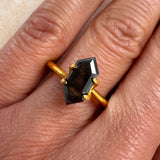 1.36ct Elongated Hexagon Cut Step Cut Diamond | Fancy Black GIA Certified