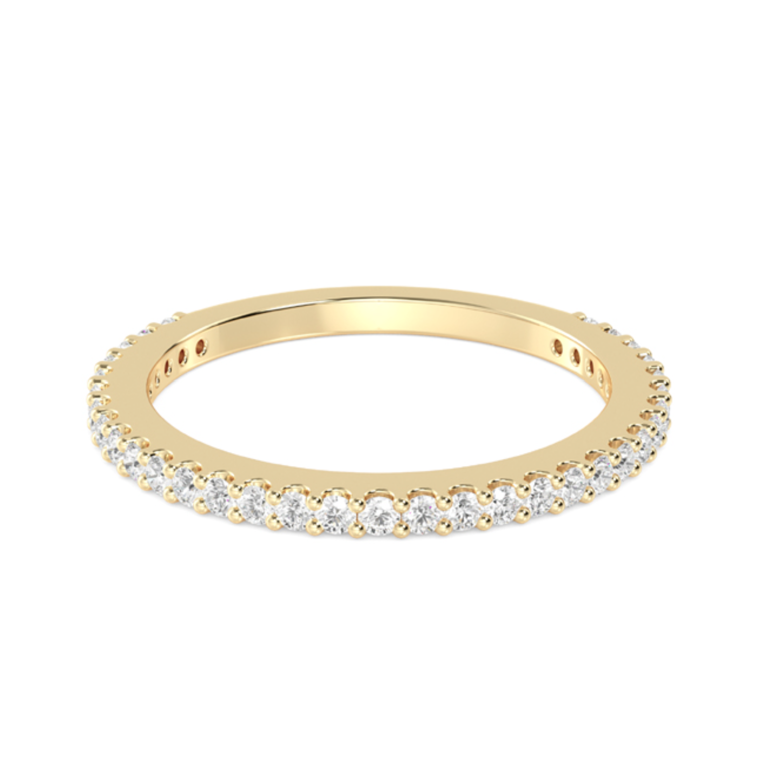 Amaya 1.8 mm Diamond Band in 18ct Yellow Gold with 33 lab-grown round brilliant diamonds