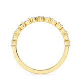Aoraki Marquise & Round Diamond Band in 18ct yellow Gold, tick-tack marquise and round diamond setting.  Up Close