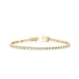 Bezel Tennis Bracelet in 18 ct gold with 47 lab‑grown round diamonds bezel-set along an 18 cm length