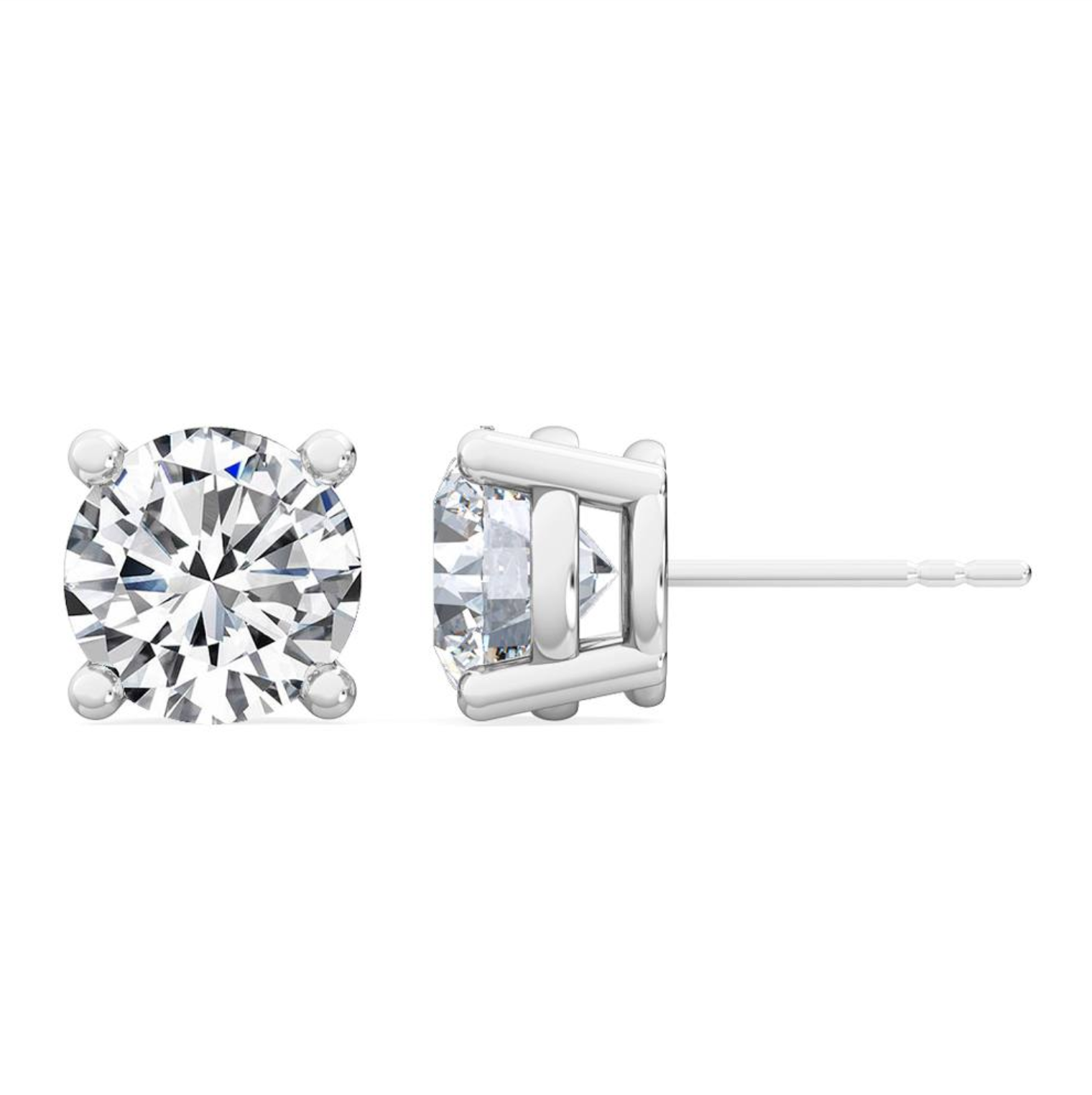 Como four claw diamond earring white gold