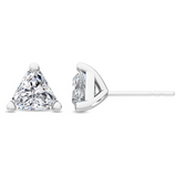 Como trillion diamond stud earring white gold