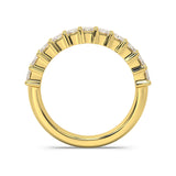 Emerald Cut Diamond Band in 18ct Yellow Gold emerald cut diamonds, shared claw setting close up