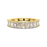 Emerald Cut Diamond Band in 18ct Yellow Gold with lab grown emerald cut diamonds, shared claw setting