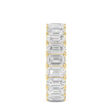 Hermona Emerald Cut Diamond Eternity Ring with approx. 6.30ctw lab-grown emerald cut diamonds in a scalloped setting, crafted in 18ct gold. Side View