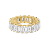 Hermona Emerald Cut Diamond Eternity Ring with approx. 6.30ctw lab-grown emerald cut diamonds in a scalloped setting, crafted in 18ct gold.