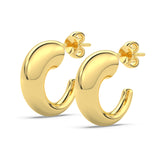 Two Eyre Hoops side by side showcasing the slim silhouette and soft gold tone
