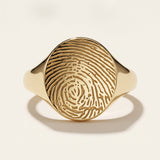 Fingerprint Signet Ring |  Large Oval