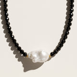 Black Onyx & Baroque Pearl Necklace