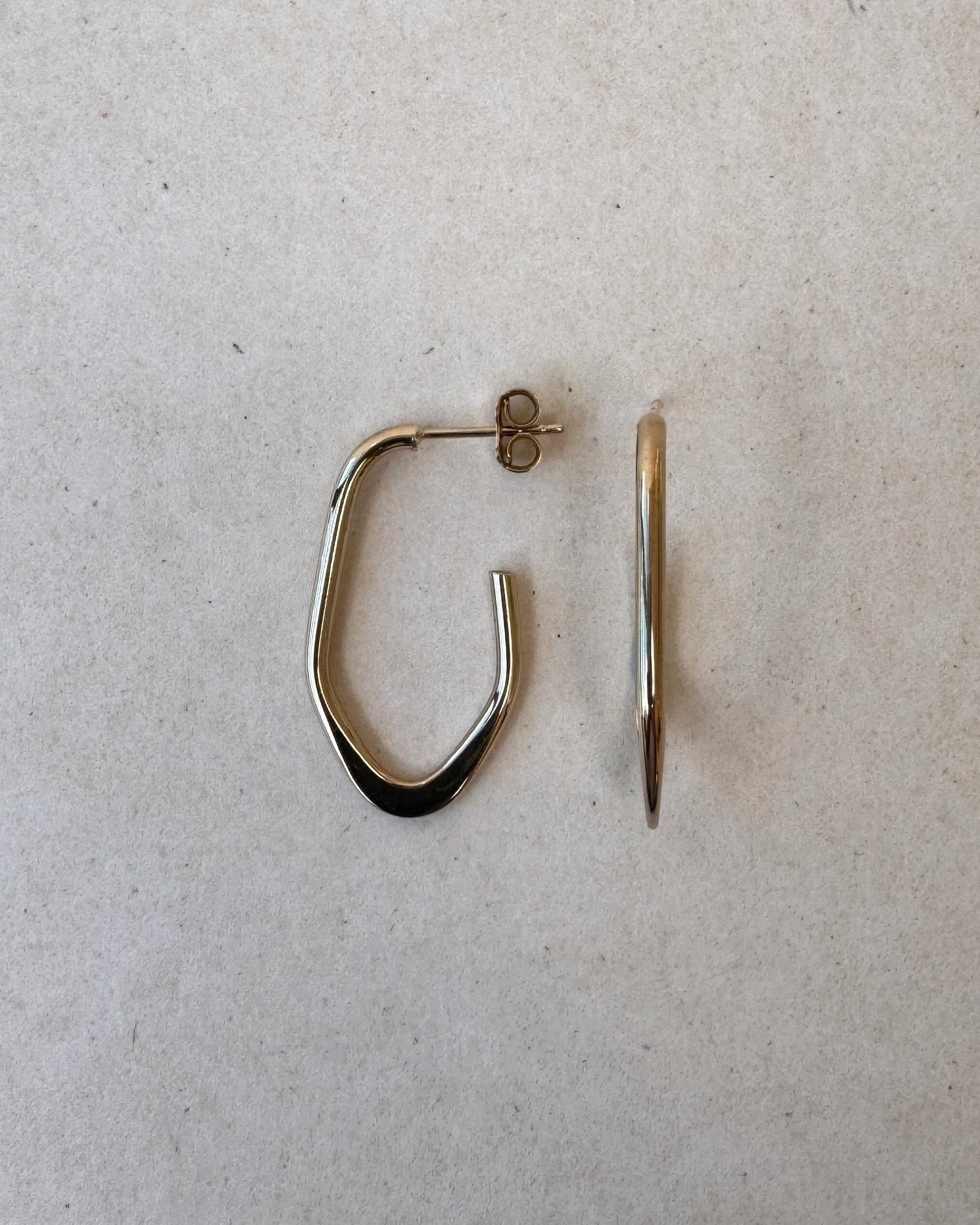 Pair of 9ct yellow gold Harleh Hoops with open-ended design