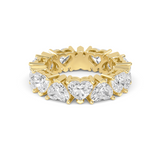 Hallasan Heart Cut Diamond Eternity Ring with approx. 7.00ctw lab-grown heart cut diamonds in an alternating double gallery setting, crafted in 18ct gold.
