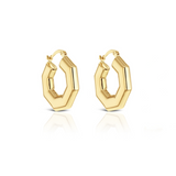 Hexagon Statement Hoop Gold