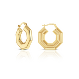 Hexagon Statement Hoop Gold