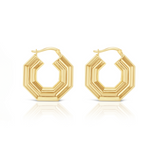 Hexagon Statement Hoop Gold