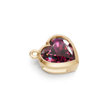 Bezel set heart gemstone 9ct gold