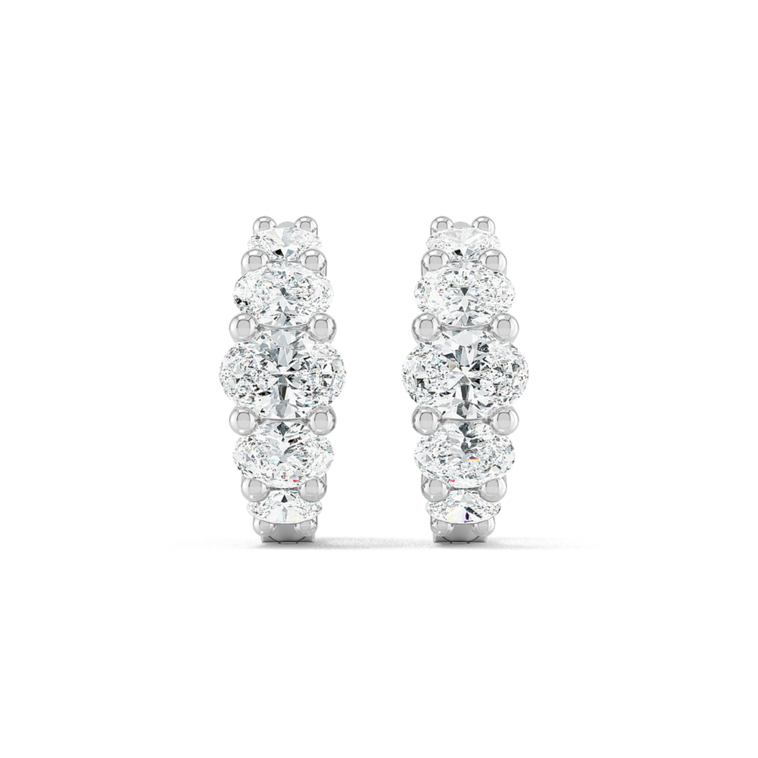 Lucerne oval diamond huggie earring