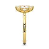 MOHSTEN JEWELLERS - Kashan-  marquise cut diamond cathedral trilogy pear side stone engagement ring, white gold,  side  view