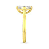 MOHSTEN JEWELLERS - Odessa-  off-set princess cut diamond cathedral solitaire engagement ring, yellow gold,  side view