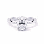 MOHSTEN JEWELLERS - Osaka Oval diamond solitaire Engagement Ring ,White Gold, Front View